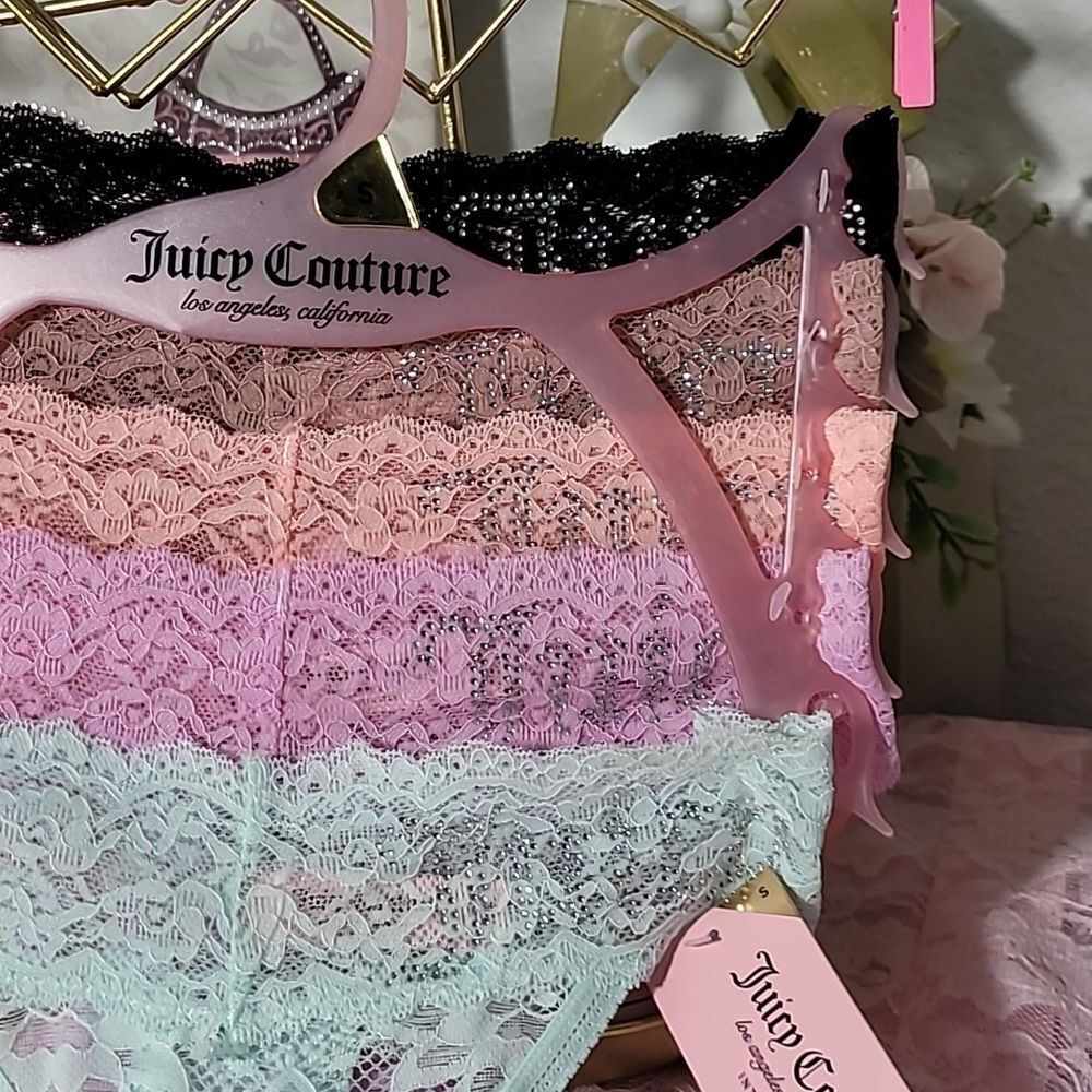 Juicy Couture 5 pack lace bling thong panties 1871